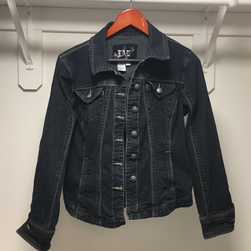 Live a Little Dark Wash Denim Jean Jacket - Blue